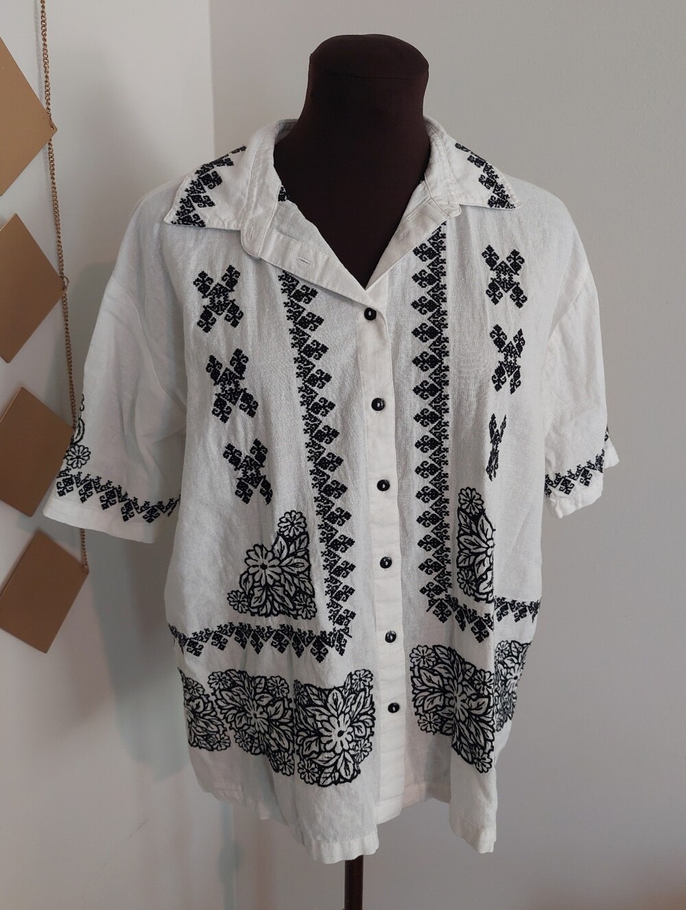 Cotton Embroidered Camp Shirt